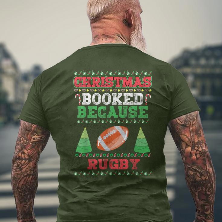 Christmas Booked Because Rugby Sport Lover Xmas Men's T-shirt Back Print Gifts for Old Men