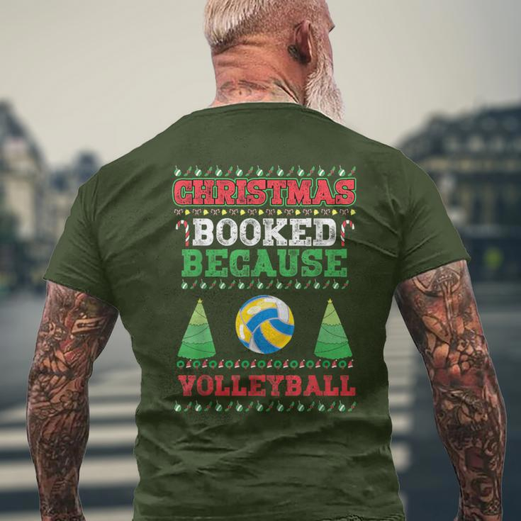 Christmas Booked Because Volleyball Sport Lover Xmas Men's T-shirt Back Print Gifts for Old Men