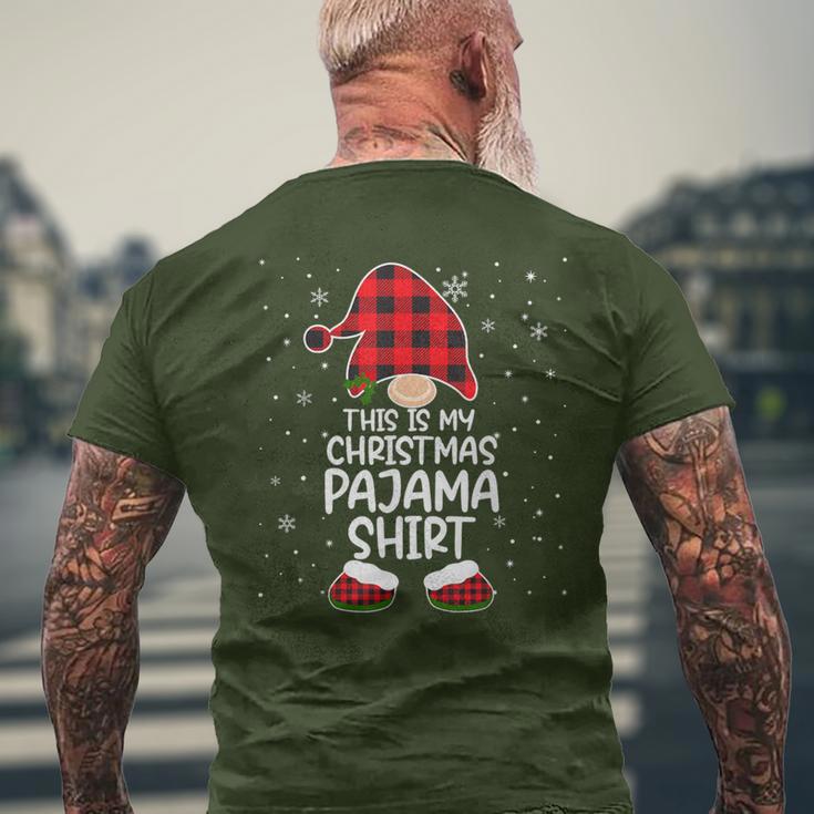 This Is My Christmas Pajama Gnome Xmas Red Plaid Men's T-shirt Back Print Gifts for Old Men