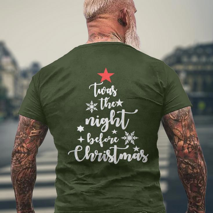Christmas Twas The Night Before Tree Word Cloud Men's T-shirt Back Print Gifts for Old Men