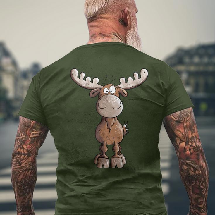 Crazy Elk I Deer Reindeer Fun Hunting Christmas Animal Motif T-Shirt mit Rückendruck Geschenke für alte Männer