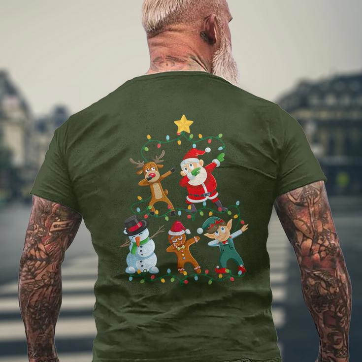 Dabbing Santa Elf Santa Reindeer Xmas Short Sleeve Black T-Shirt mit Rückendruck Geschenke für alte Männer