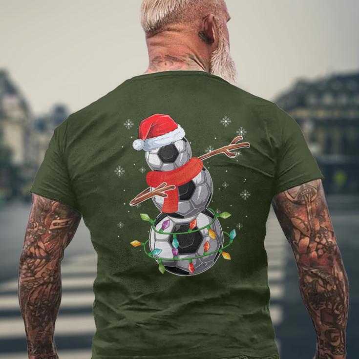 Dabbing Soccer Christmas Lights Snowman Santa Sweater Ugly Men's T-shirt Back Print Gifts for Old Men