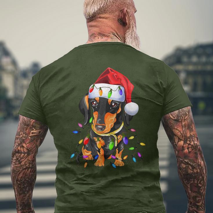 Dachshund Christmas Loves Led Cute Dog Lovers Men's T-shirt Back Print Gifts for Old Men