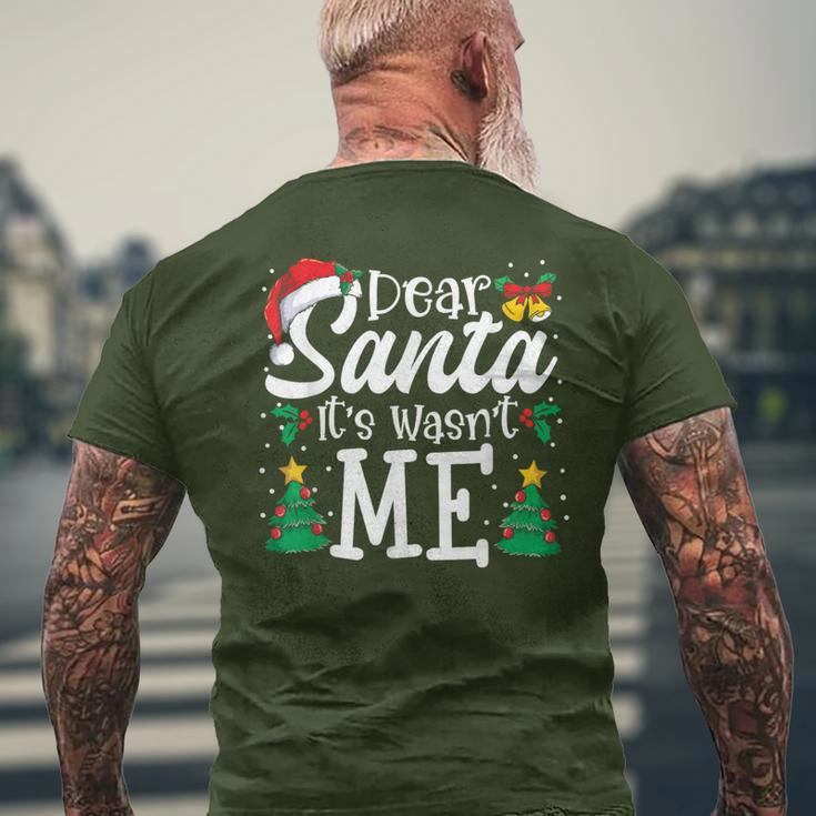 Dear Santa It Wasn't Me Family Christmas Party Men's T-shirt Back Print Gifts for Old Men