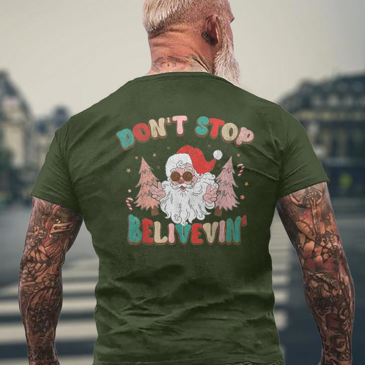 Don't Stop Believing Santa Claus Christmas Xmas Saying Men's T-shirt Back Print Gifts for Old Men