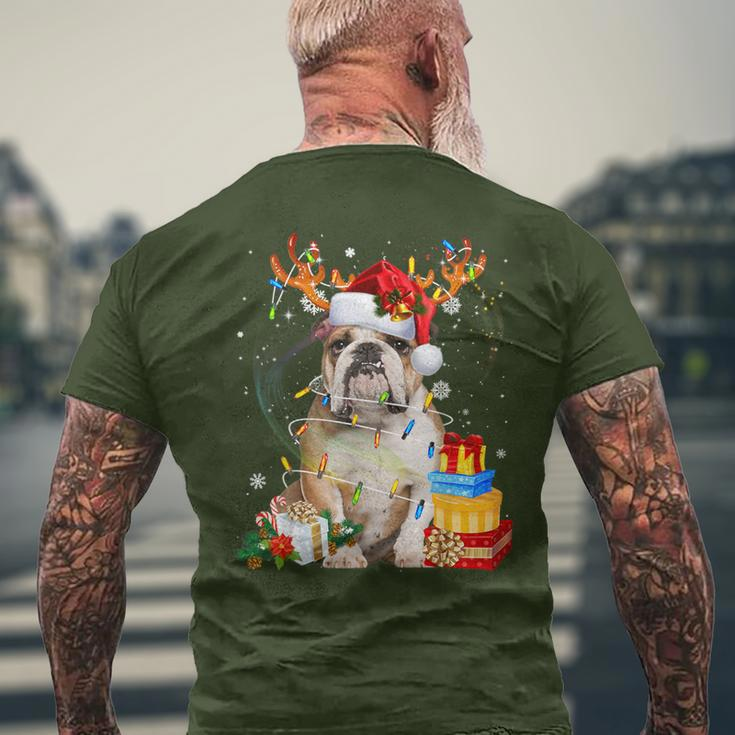 English Bulldog Christmas Dog Reindeer T-Shirt mit Rückendruck Geschenke für alte Männer