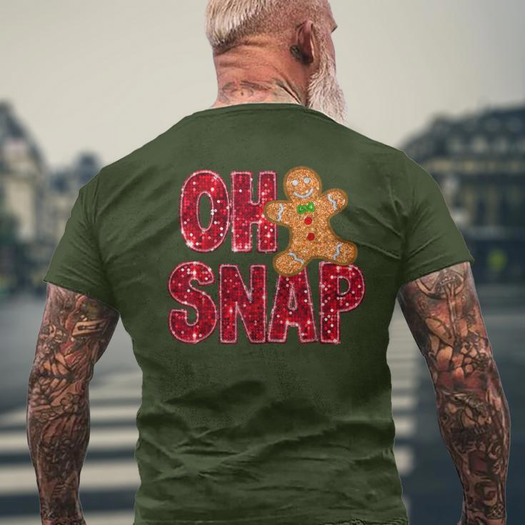 Faux Sequins Oh Snap Christmas Gingerbread Family Matching Men's T-shirt Back Print Gifts for Old Men