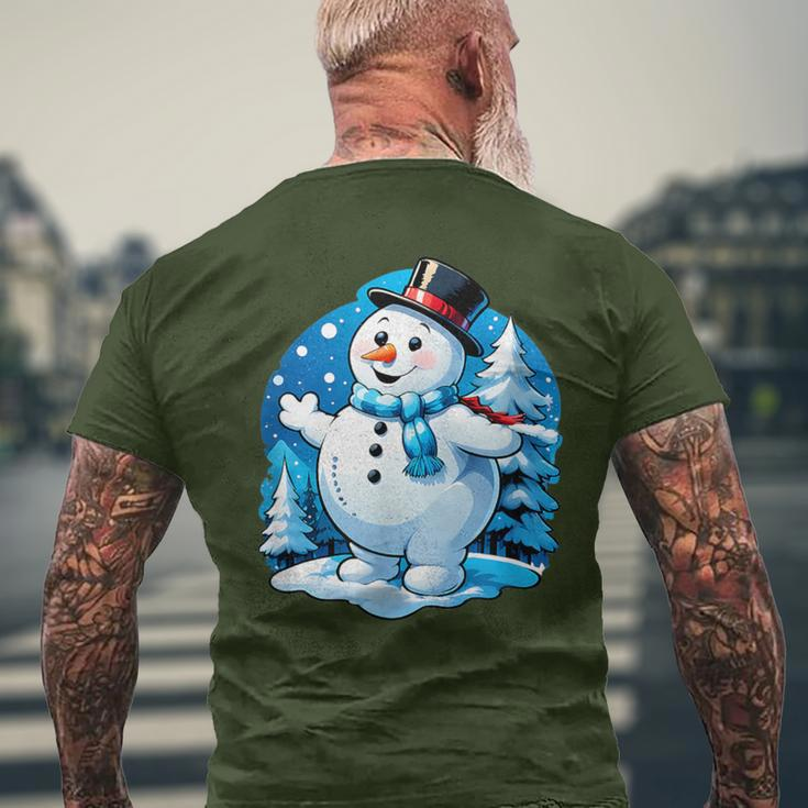 Frosty Friends Christmas Snowman In Winter Wonderland Men's T-shirt Back Print Gifts for Old Men