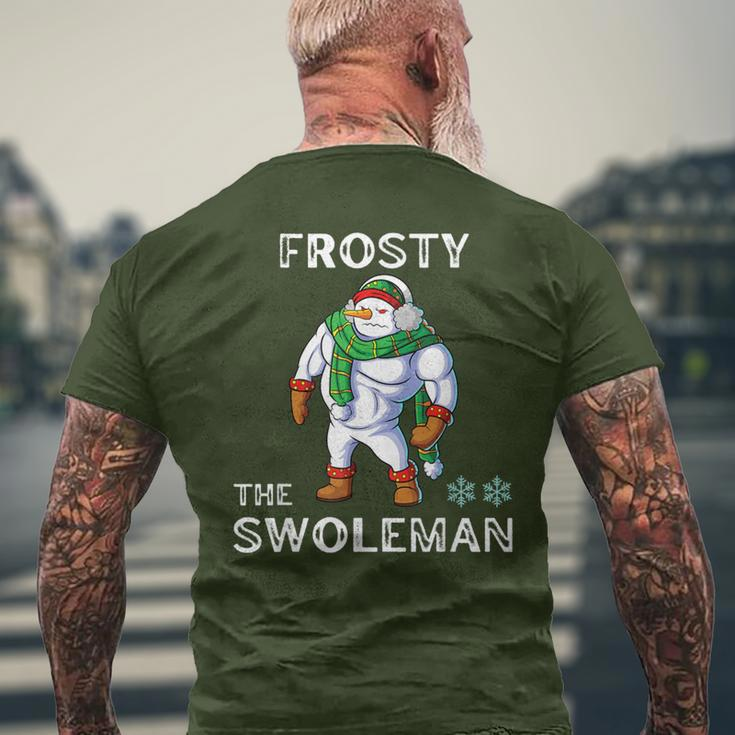 Frosty The Swoleman Fitness Gym Training Christmas Men's T-shirt Back Print Gifts for Old Men