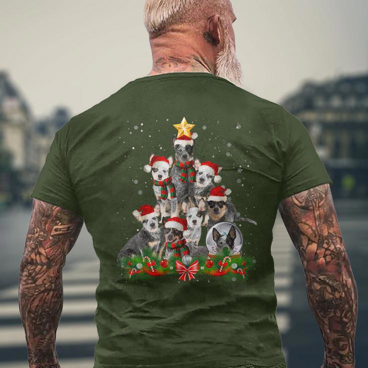 Australian Cattle Dog Dog Christmas Tree Men's T-shirt Back Print Gifts for Old Men