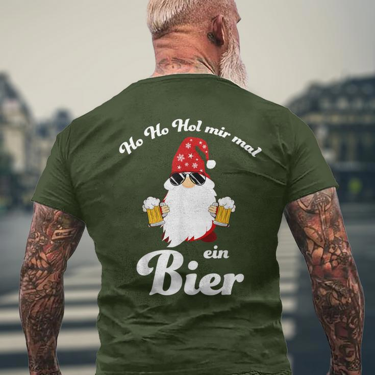 Christmas Ho Ho Hol Mir Mal Ein Bier Fun T-Shirt mit Rückendruck Geschenke für alte Männer