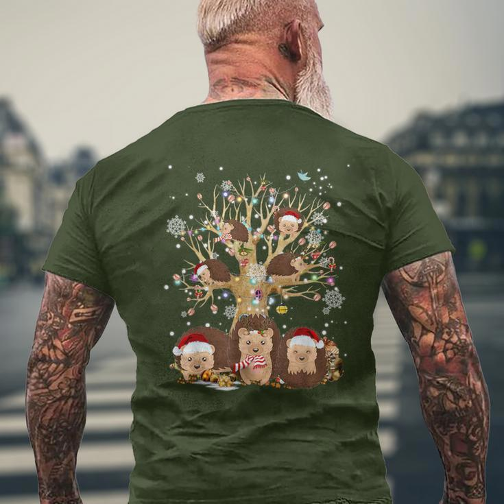 Hedgehogs Santa Hat Christmas Tree Ornament Decor Men's T-shirt Back Print Gifts for Old Men
