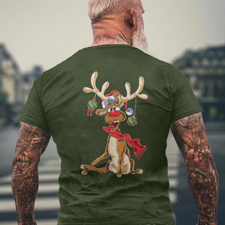 Reindeer Christmas Antlers Short Sleeve T-Shirt mit Rückendruck Geschenke für alte Männer