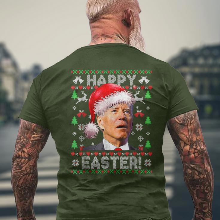 Santa Joe Biden Happy Easter Ugly Christmas Men's T-shirt Back Print Gifts for Old Men