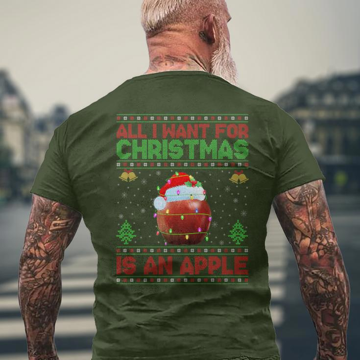 Ugly All I Want For Christmas Is A Apple Men's T-shirt Back Print Gifts for Old Men
