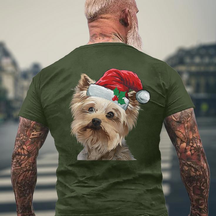 Yorkie Dog Christmas Lights Men's T-shirt Back Print Gifts for Old Men