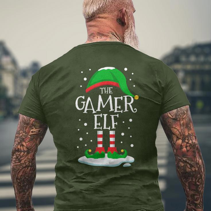 The Gamer Elf Christmas Family Matching Xmas Video Game Men's T-shirt Back Print Gifts for Old Men