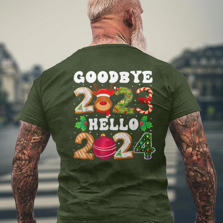 Goodbye 2023 Hello 2024 Happy New Year Christmas Xmas Men's T-shirt Back Print Gifts for Old Men