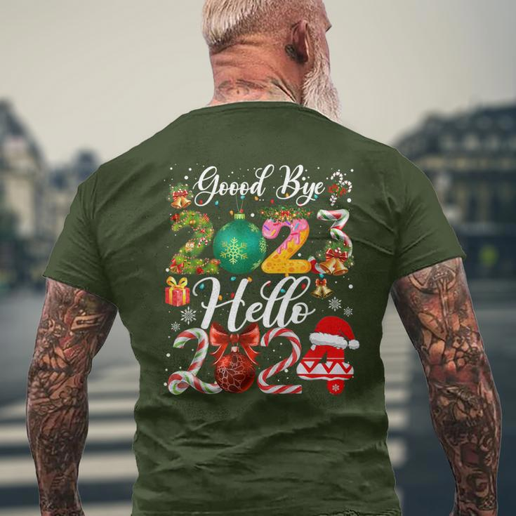 Goodbye 2023 Hello 2024 Happy New Year's Eve Christmas Xmas Men's T-shirt Back Print Gifts for Old Men