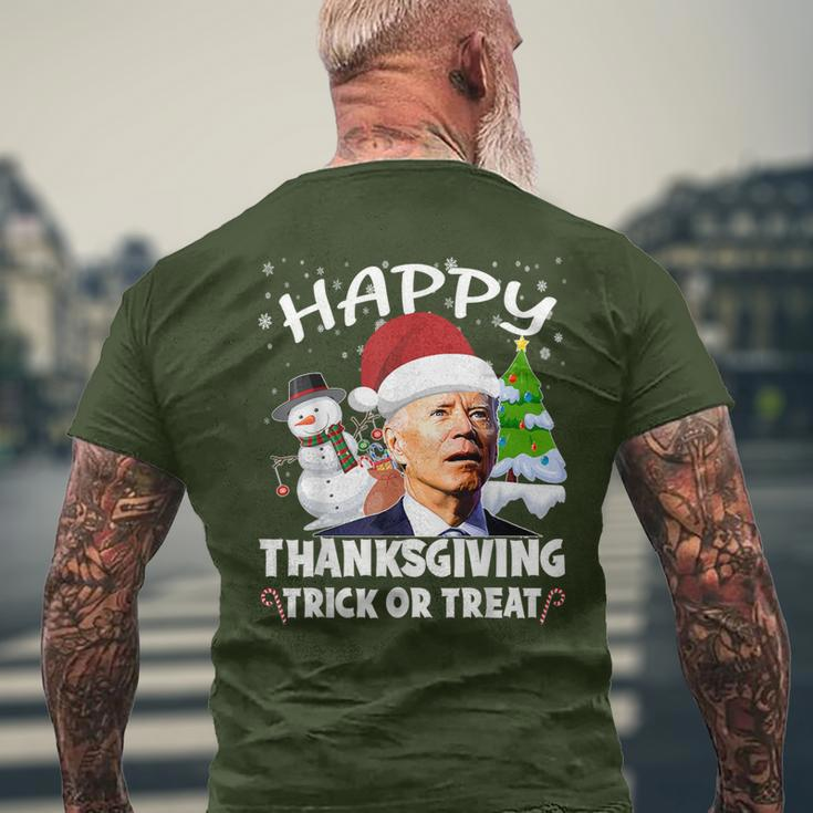 Happy Thanksgiving Trick Or Treat Joe Biden Santa Christmas Men's T-shirt Back Print Gifts for Old Men