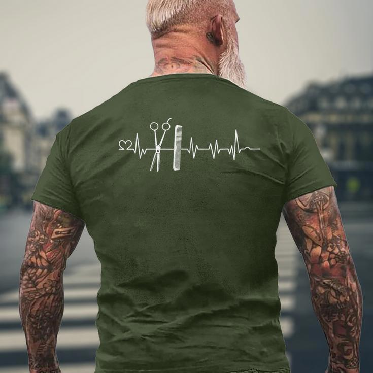 Heartbeat Hairdresser Salon Scissors Comb Hairdresser Xmas T-Shirt mit Rückendruck Geschenke für alte Männer