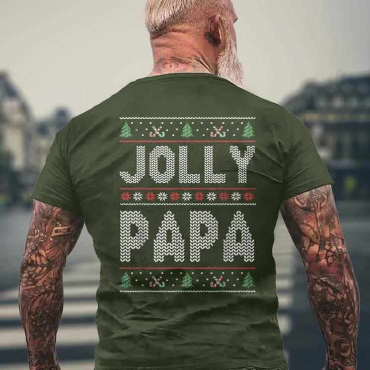 Herren Winterferien X-Mas Santa Jolly Papa Hässliche Weihnachten T-Shirt mit Rückendruck Geschenke für alte Männer