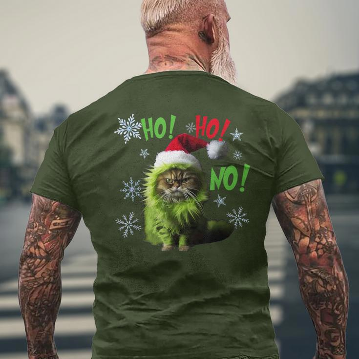 Ho Ho No Bad Cat Christmas Men's T-shirt Back Print Gifts for Old Men