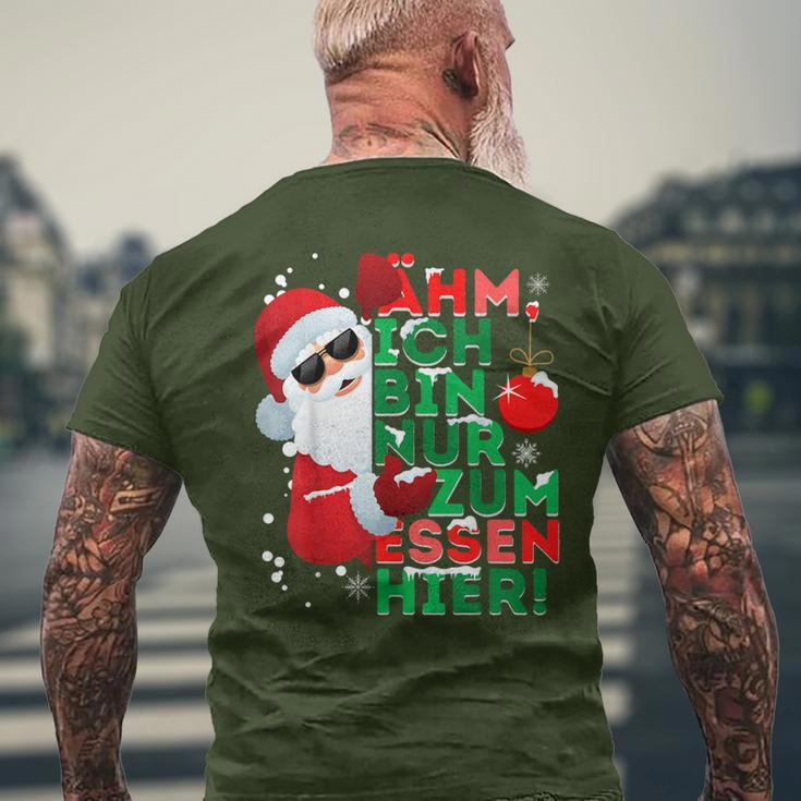 Ich Bin Nur Zum Essen Hier Kurzärmliges Herren-T-Kurzärmliges Herren-T-Shirt, Santa Claus Motiv für Frohe Weihnachten Geschenke für alte Männer