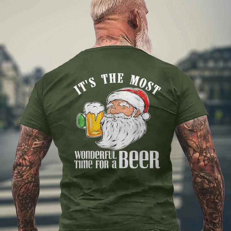 It's The Most Wonderful Time For A Beer Christmas Santa Men's T-shirt Back Print Gifts for Old Men