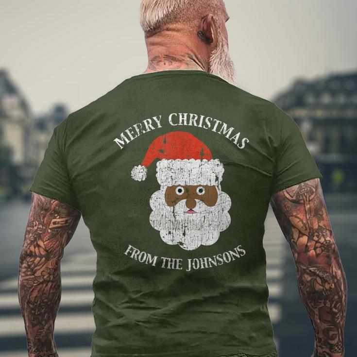 Johnson Family Last Name Surname Santa Merry Christmas Men's T-shirt Back Print Gifts for Old Men