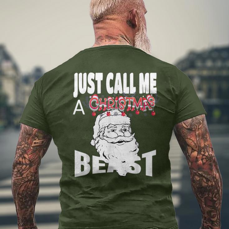 Just Call A Christmas Beast With Cute Saint Nick Men's T-shirt Back Print Gifts for Old Men