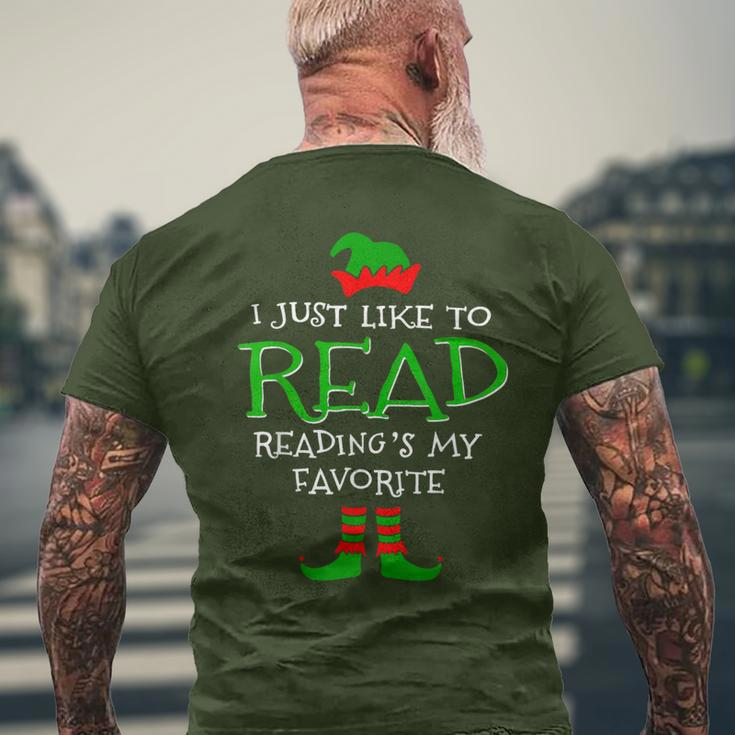 I Just Like To Read Reading's My Favorite Merry Christmas Men's T-shirt Back Print Gifts for Old Men