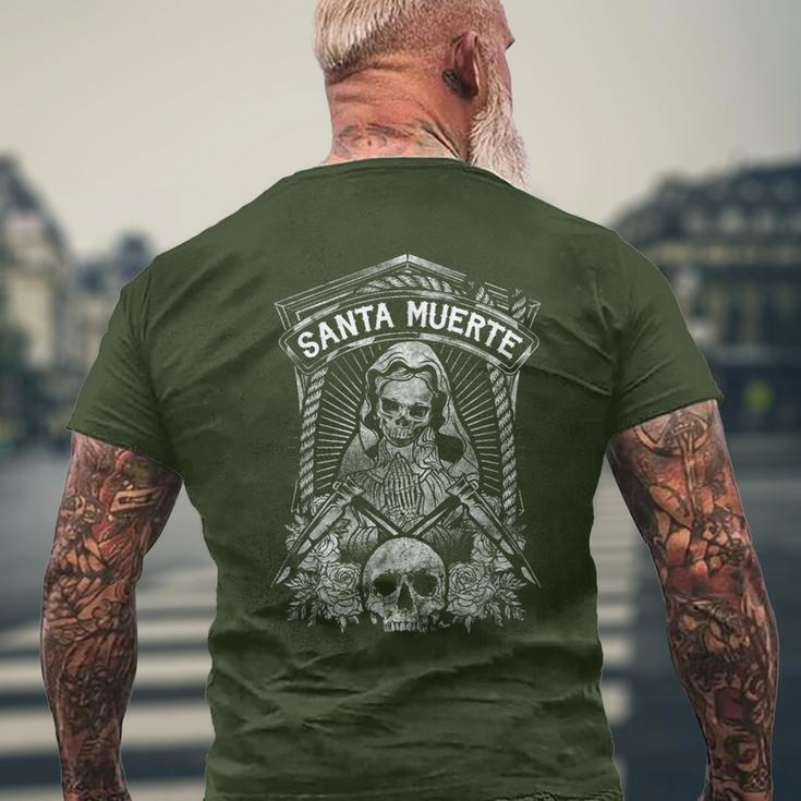 La Santa Muerte Mexican Grim T-Shirt mit Rückendruck Geschenke für alte Männer