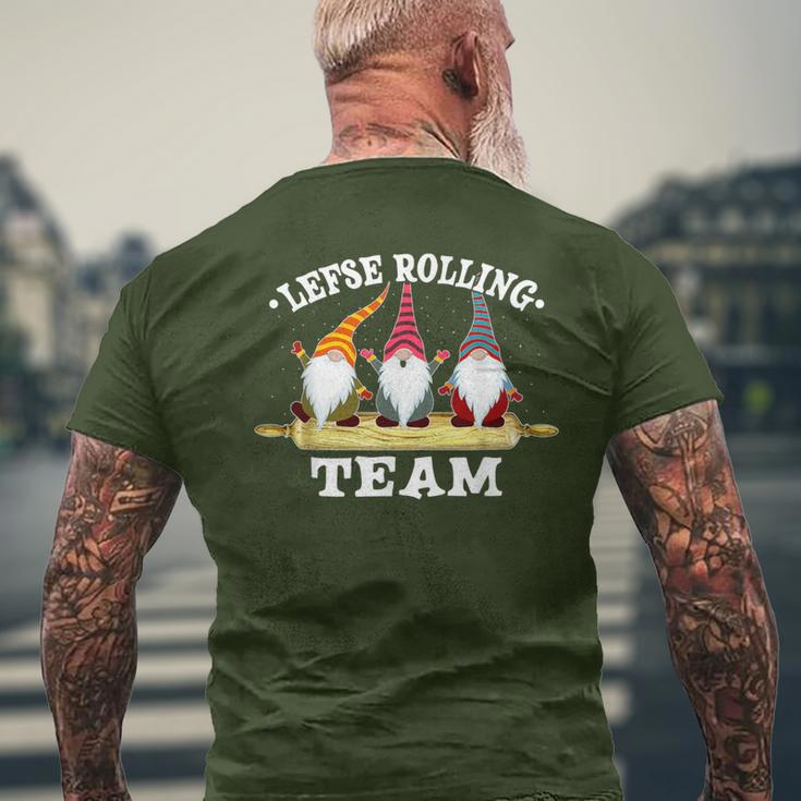 Lefse Rolling Team Nisse Tomte Norway Christmas Gnomes Men's T-shirt Back Print Gifts for Old Men