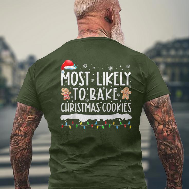 Most Likely To Bake Christmas Cookies Family Matching Men's T-shirt Back Print Gifts for Old Men
