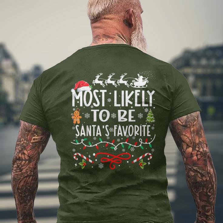 Most Likely To Be Santa's Favorite Family Christmas Men's T-shirt Back Print Gifts for Old Men