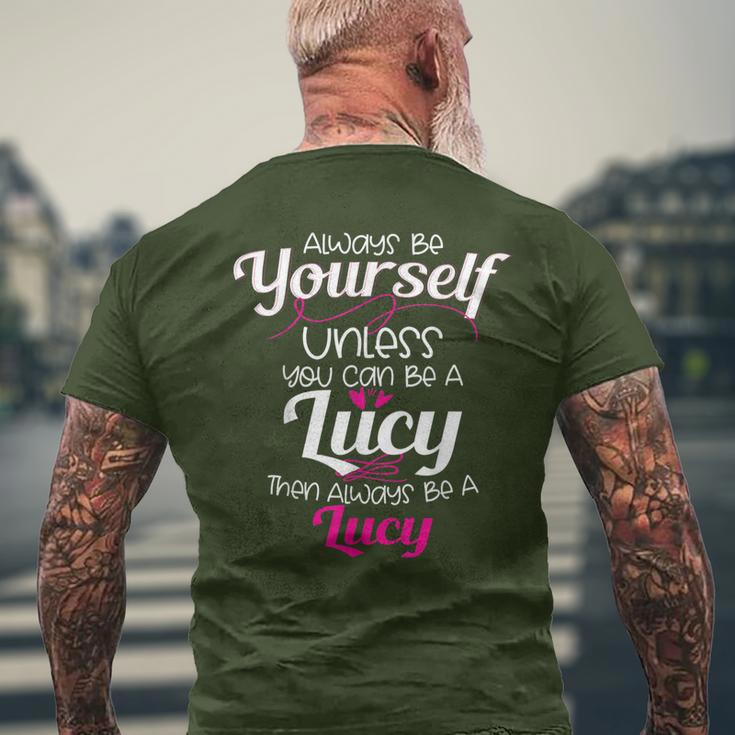 Lucy Name Personalized Christmas Present Her Men's T-shirt Back Print Gifts for Old Men