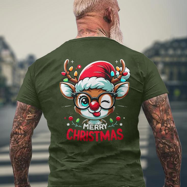 Matching Family Christmas 2023 Rudolph Reindeer Men's T-shirt Back Print Gifts for Old Men