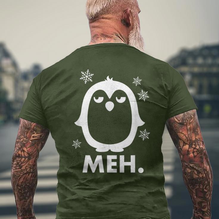 Meh Grumpy Cute Animal Penguin Xmas Snow Men's T-shirt Back Print Gifts for Old Men