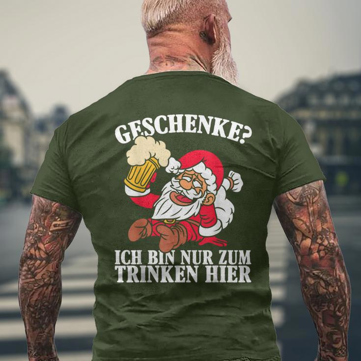 Men's Ich Bin Nur Zum Trinken Hier Christmas Black T-Shirt mit Rückendruck Geschenke für alte Männer