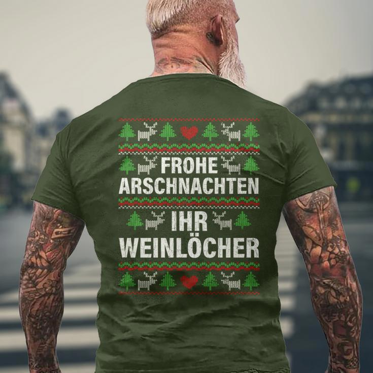 Merry Arschnacht Ihr Weinloch Christmas T-Shirt mit Rückendruck Geschenke für alte Männer