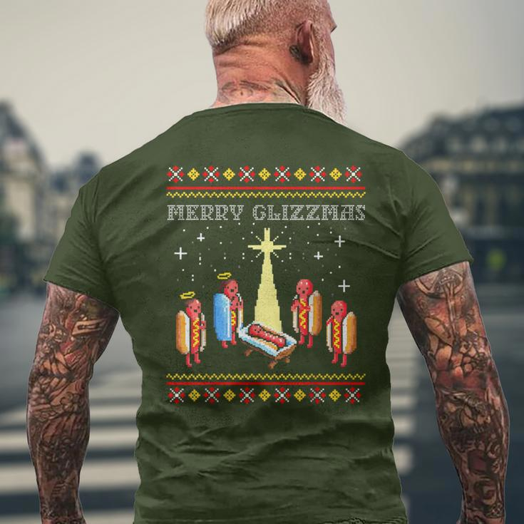 Merry Glizzmas Tacky Merry Christmas Hot Dogs Holiday Men's T-shirt Back Print Gifts for Old Men