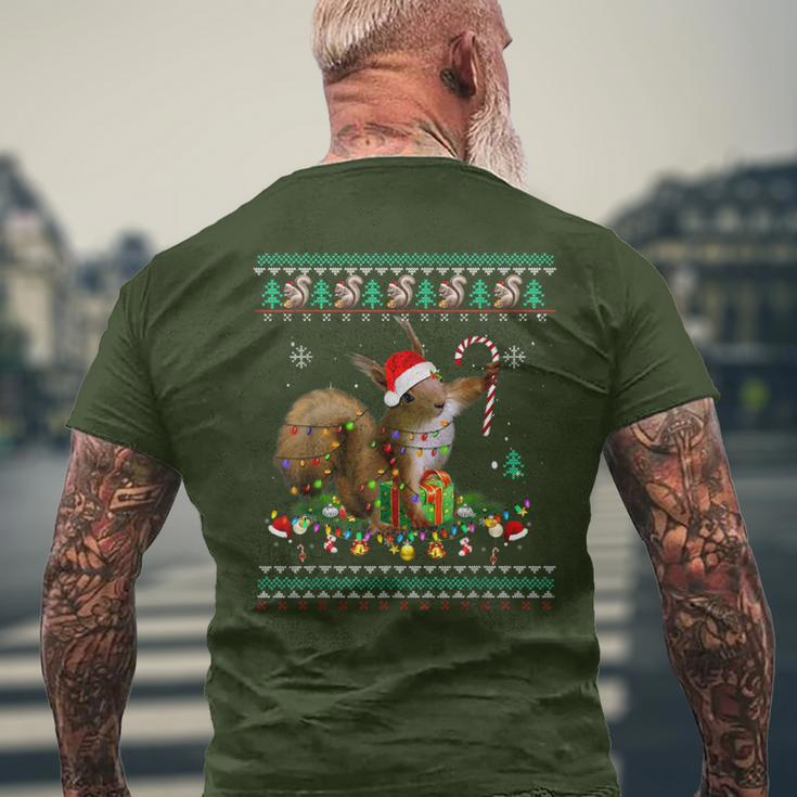 Merry Xmas Squirrel Christmas Xmas Christmas Lights Ugly Men's T-shirt Back Print Gifts for Old Men