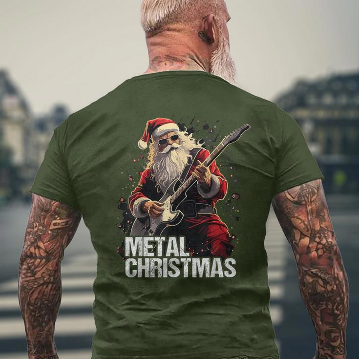 Metal Christmas Christmas Santa Guitar T-Shirt mit Rückendruck Geschenke für alte Männer
