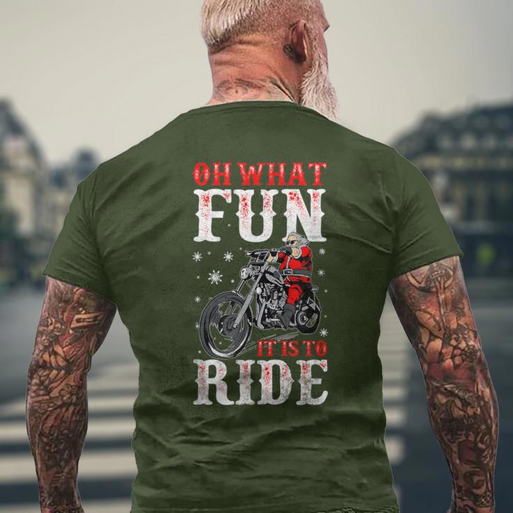 Motorcycle Biker Oh What Fun It Is To Ride Christmas Men's T-shirt Back Print Gifts for Old Men