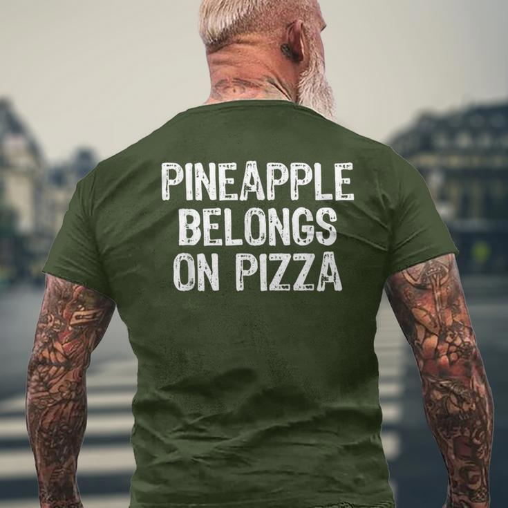 Pineapple Belongs On Pizza Christmas Men's T-shirt Back Print Gifts for Old Men