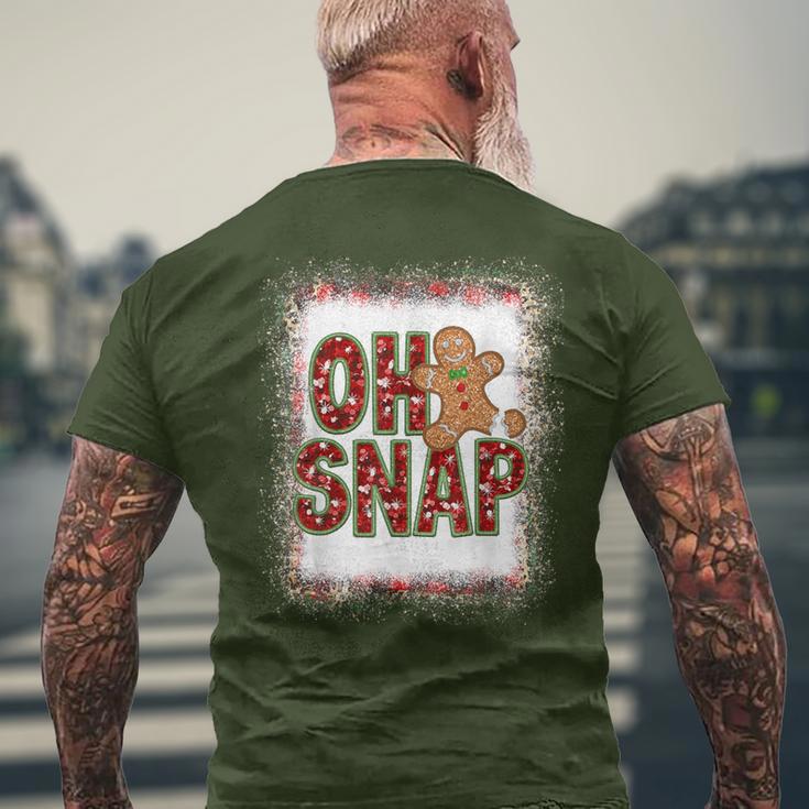 Red Cheerful Sparkly Oh Snap Gingerbread Christmas Cute Xmas Men's T-shirt Back Print Gifts for Old Men