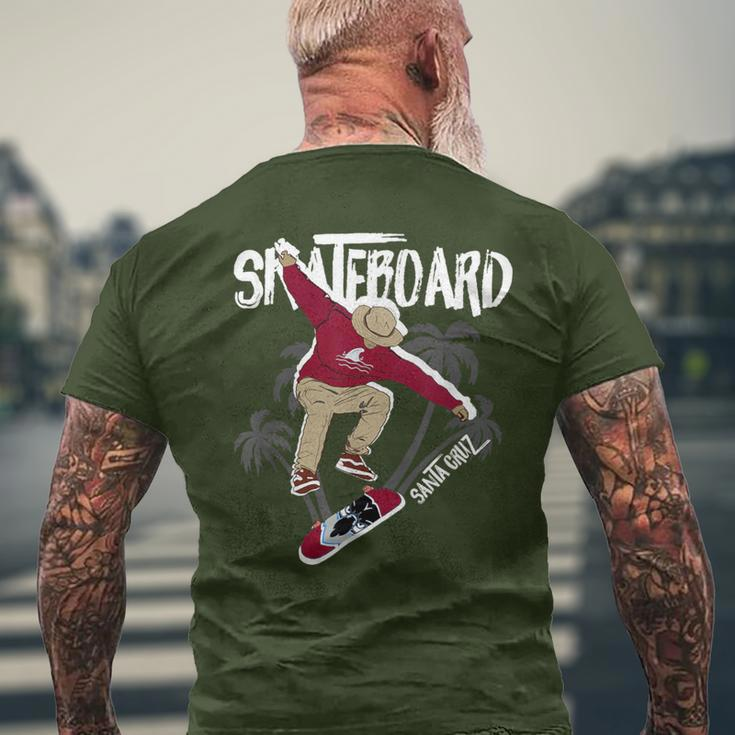 Retro Vintage Santa Cruz Boy Skateboarding Streetwear Men's T-shirt Back Print Gifts for Old Men