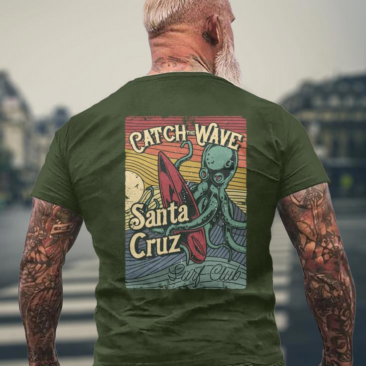 Retro Vintage Surf Club Octopus Surfboard Ca Santa Cruz Men's T-shirt Back Print Gifts for Old Men